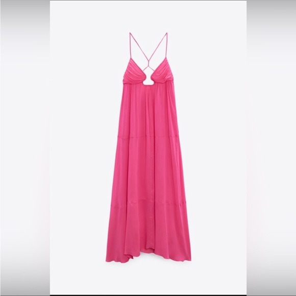 Zara Loose Fit Chiffon Maxi Dress - Picture 4 of 9